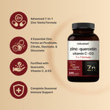 NatureBell Zinc Quercétine – etiquette-bouteille, information claire sur les doses quotidiennes.
