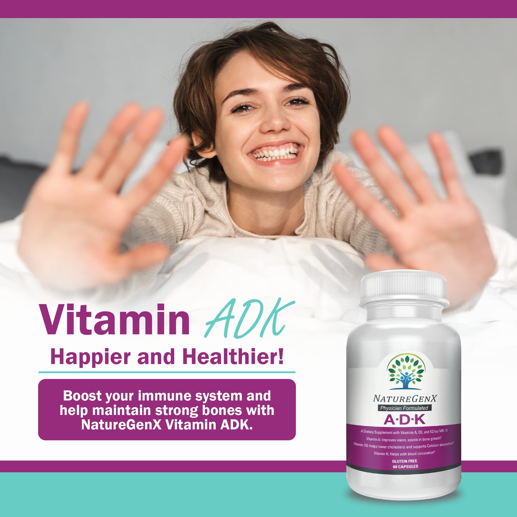 NatureGenX ADK, focus os et calcium, illustration de la santé osseuse.