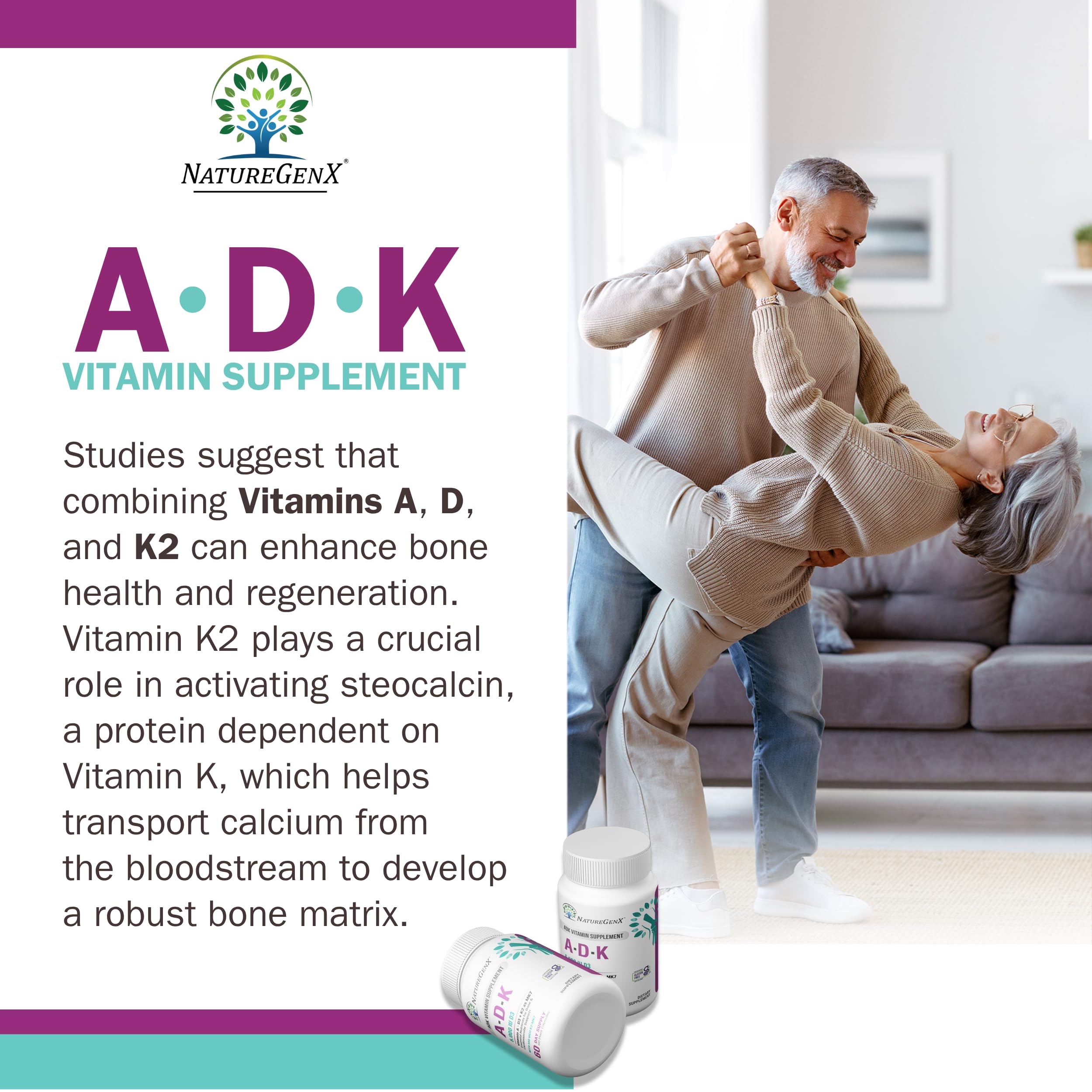 NatureGenX ADK vitamine – gelules: gélules pratiques pour une prise quotidienne.