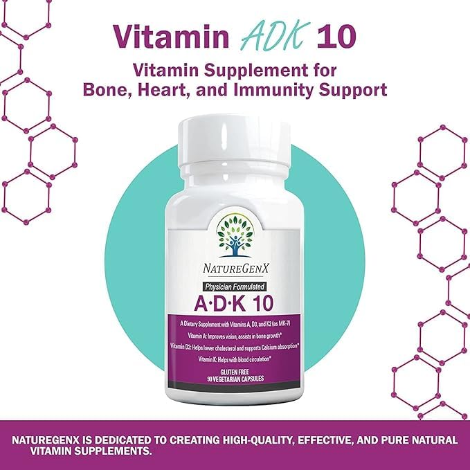 NatureGenX ADK10 : capsules végétales faciles à avaler pour votre routine quotidienne.