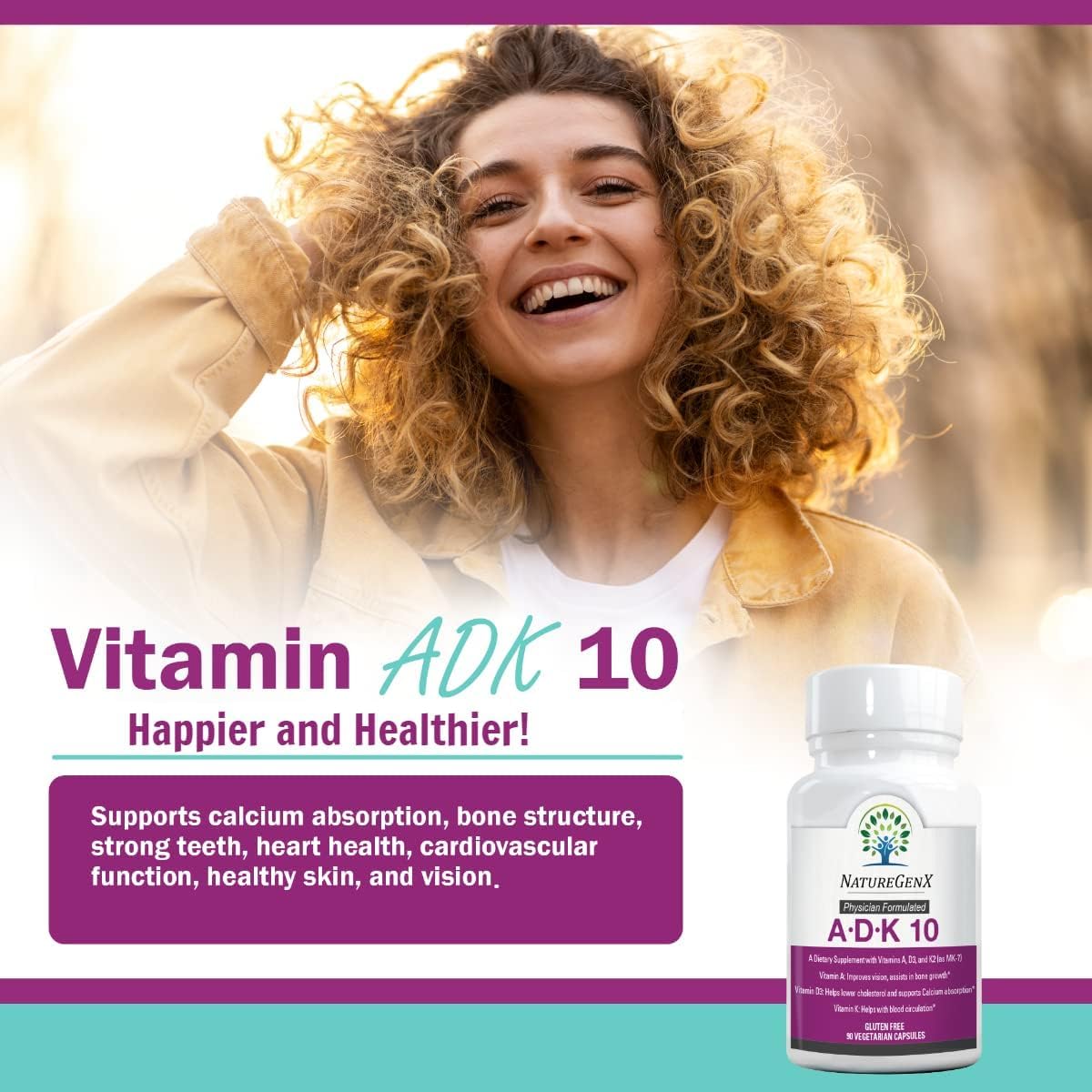 NatureGenX ADK10 : emballage de 90 capsules pour trois mois.