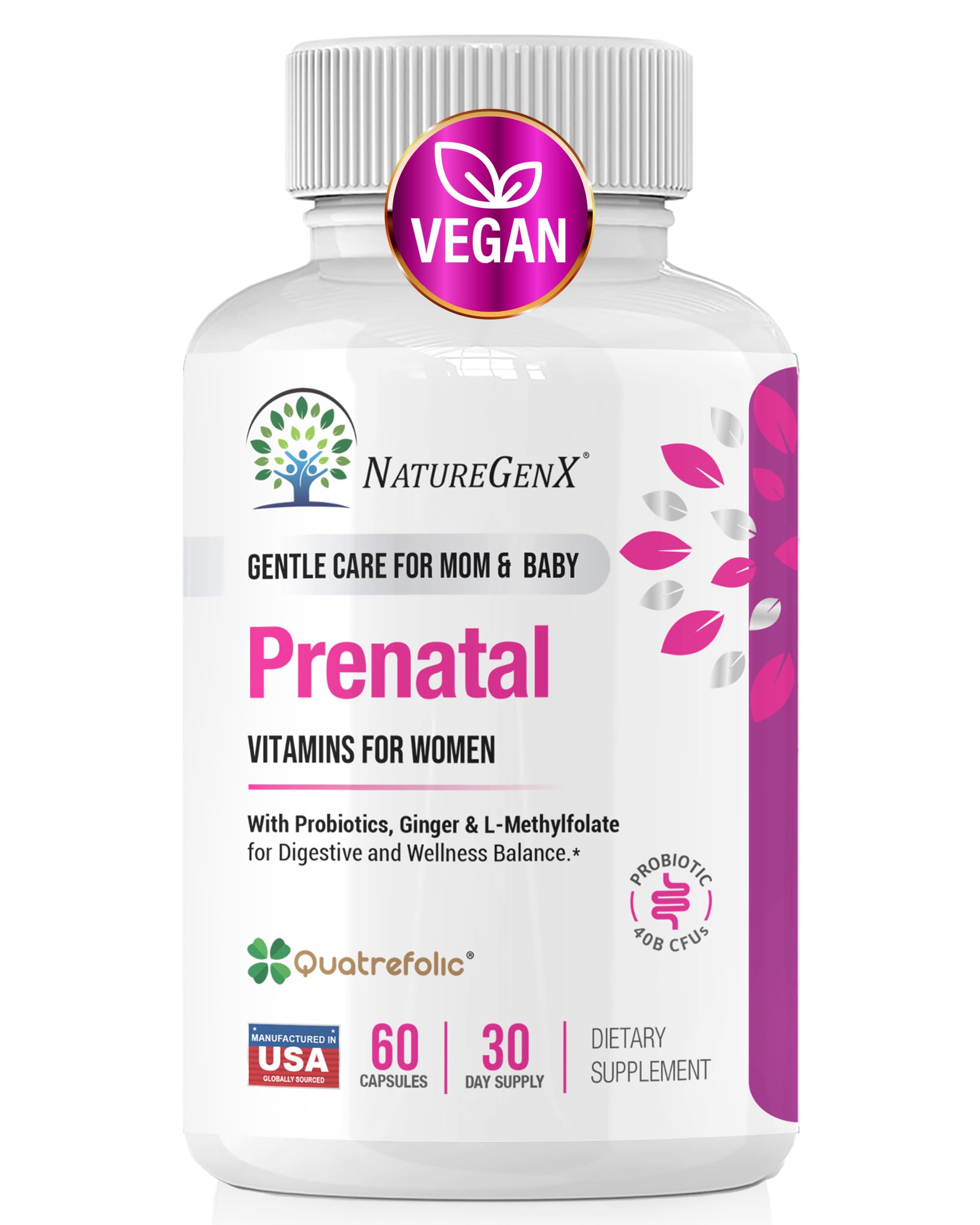 NatureGenX Methyl Prenatal – bouteille et étiquette, soutien prénatal pratique pendant la grossesse