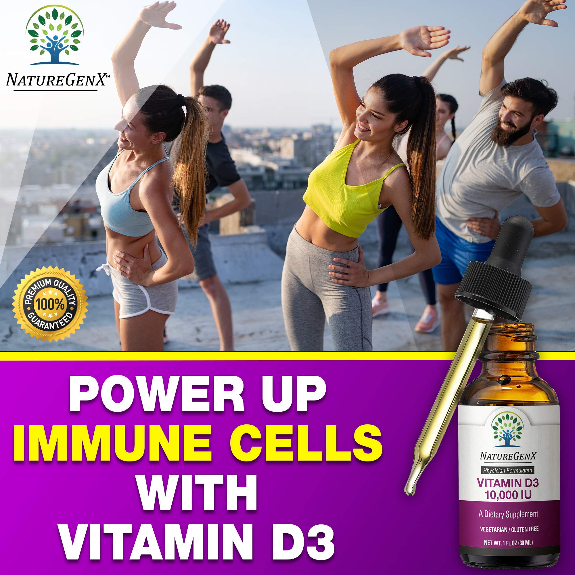NatureGenX Vitamine D Drops : soutien potentiel des os et du système nerveux.