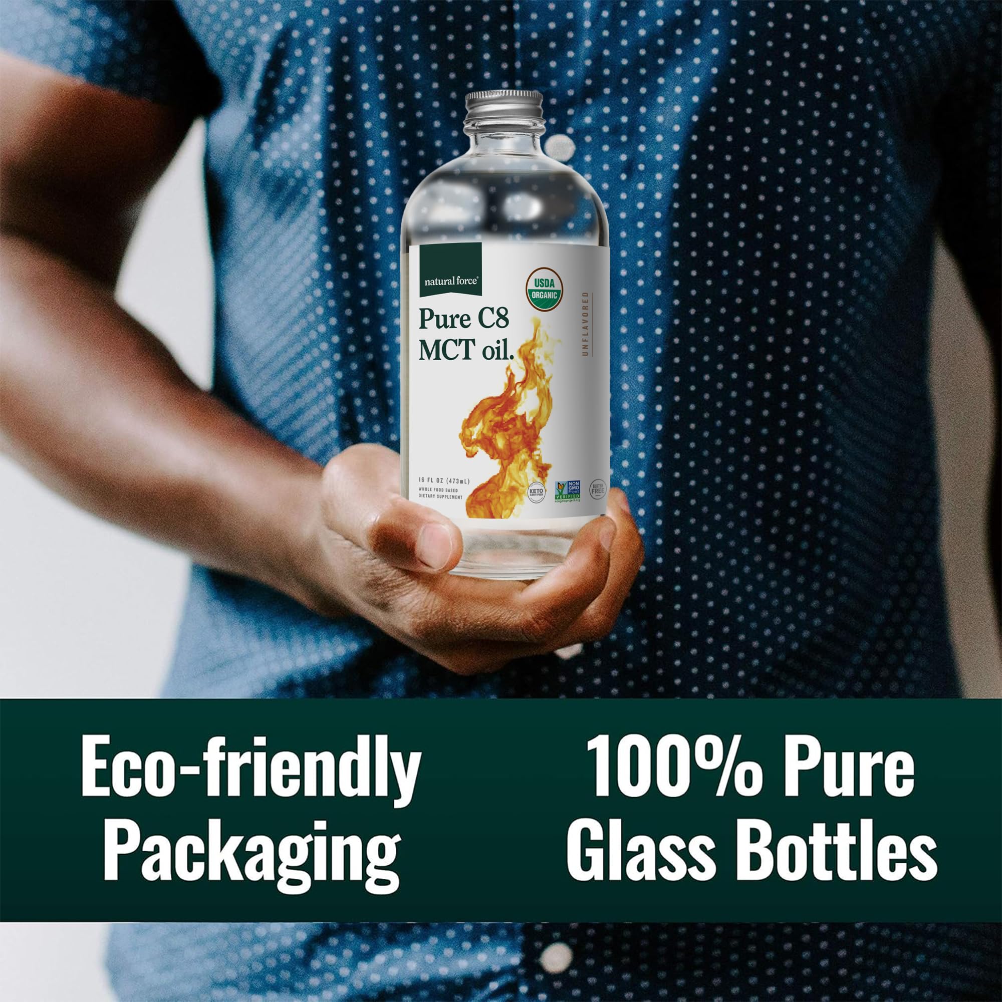 Emballage en verre et bouchon aluminium recyclable Naturel Force.