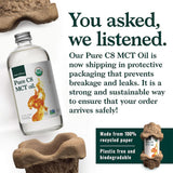 Versement facile de Naturel Force MCT C8 pour café et smoothies.