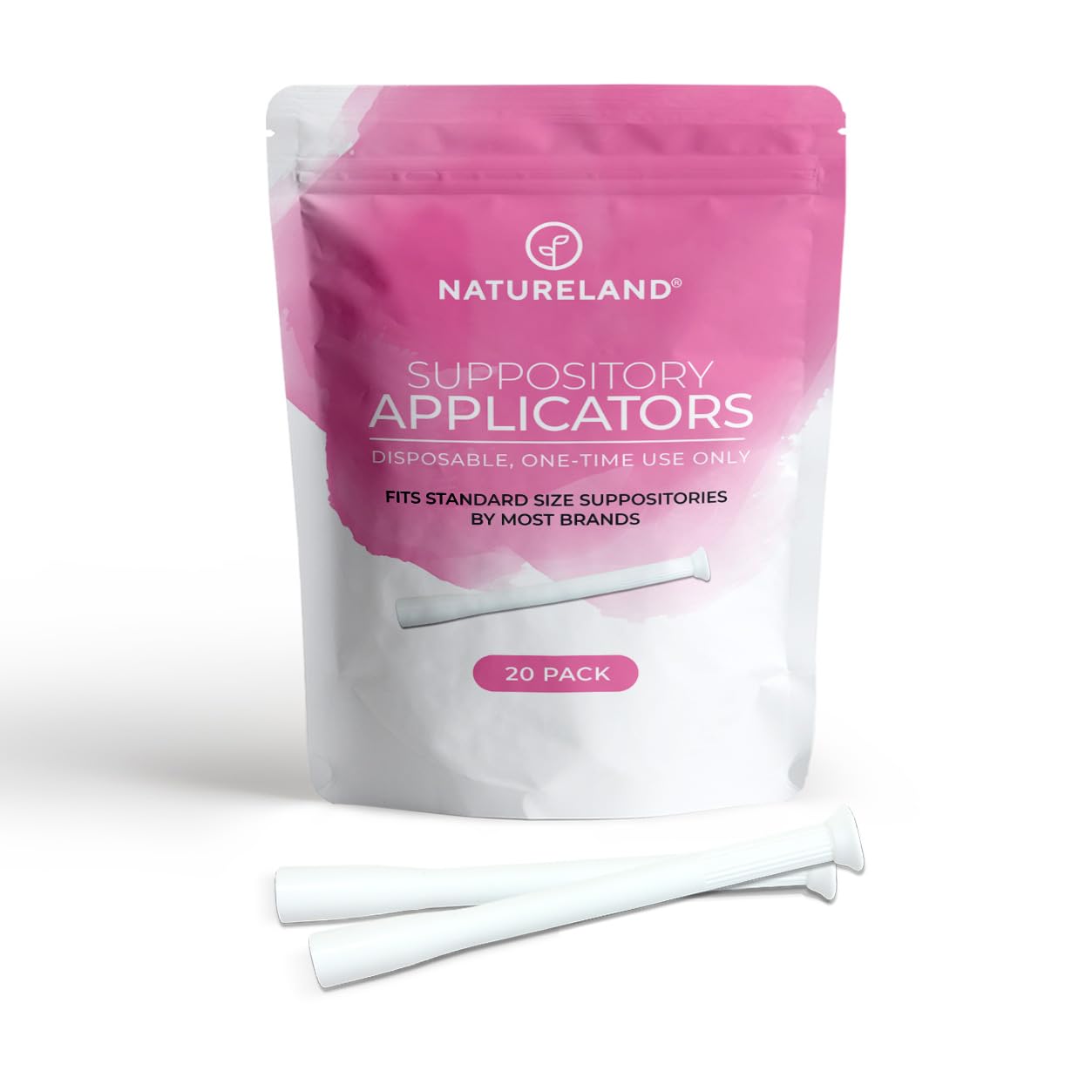 Natureland applicateur pour suppositoire avec bout arrondi doux pour insertion confortable.