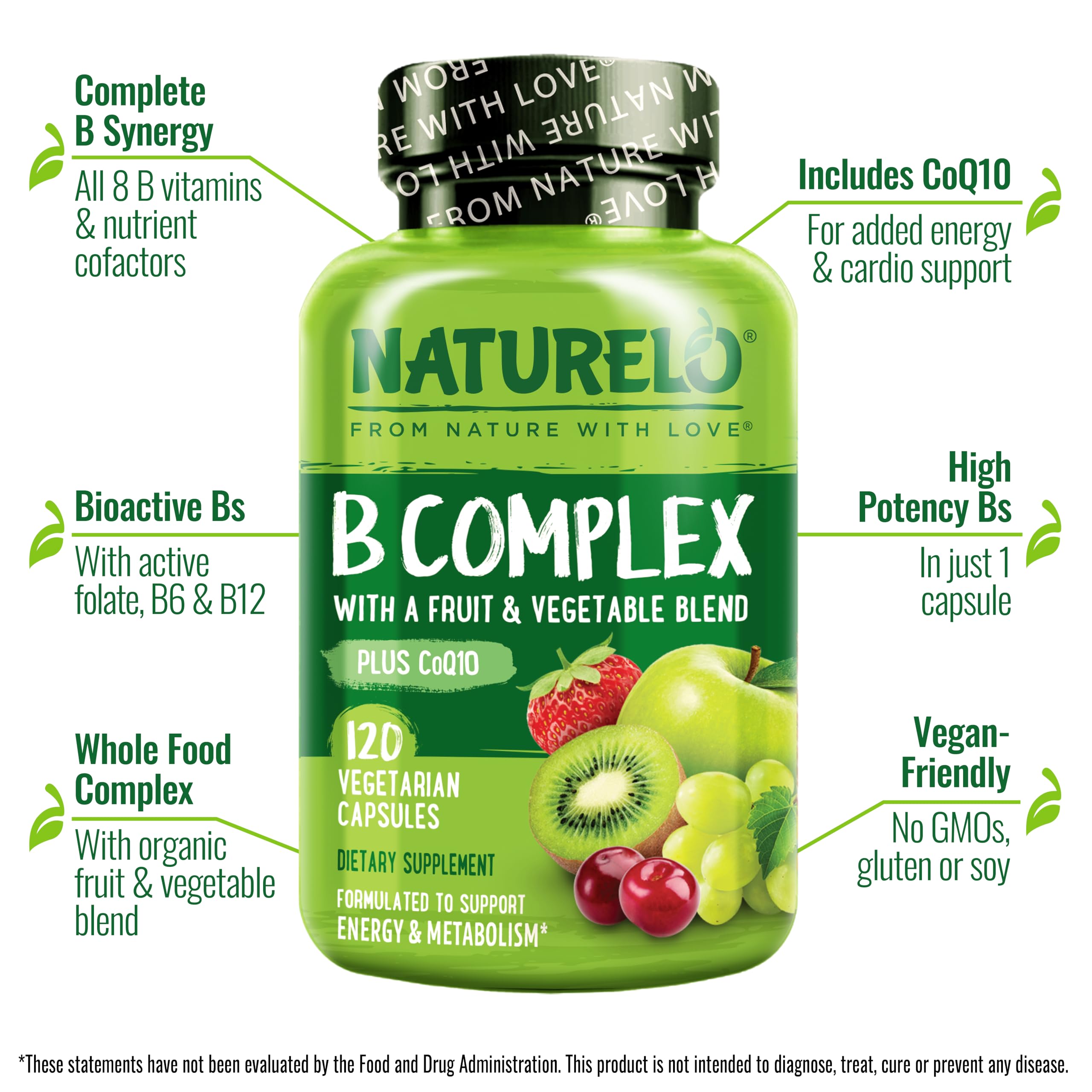 Naturelo B Complexe - capsules CoQ10: association pour le métabolisme potentiel