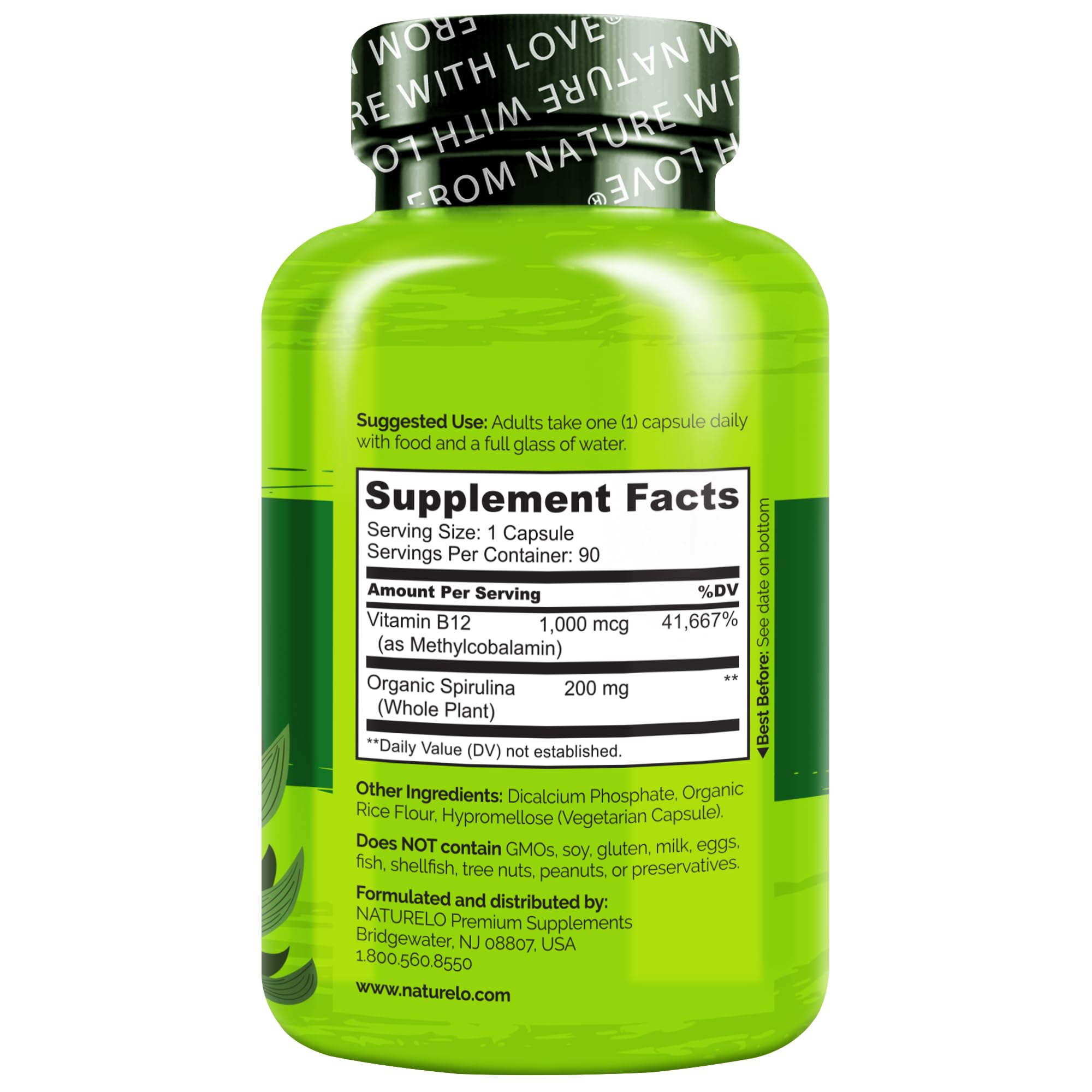Naturelo B12 avec spiruline – source naturelle de vitamines