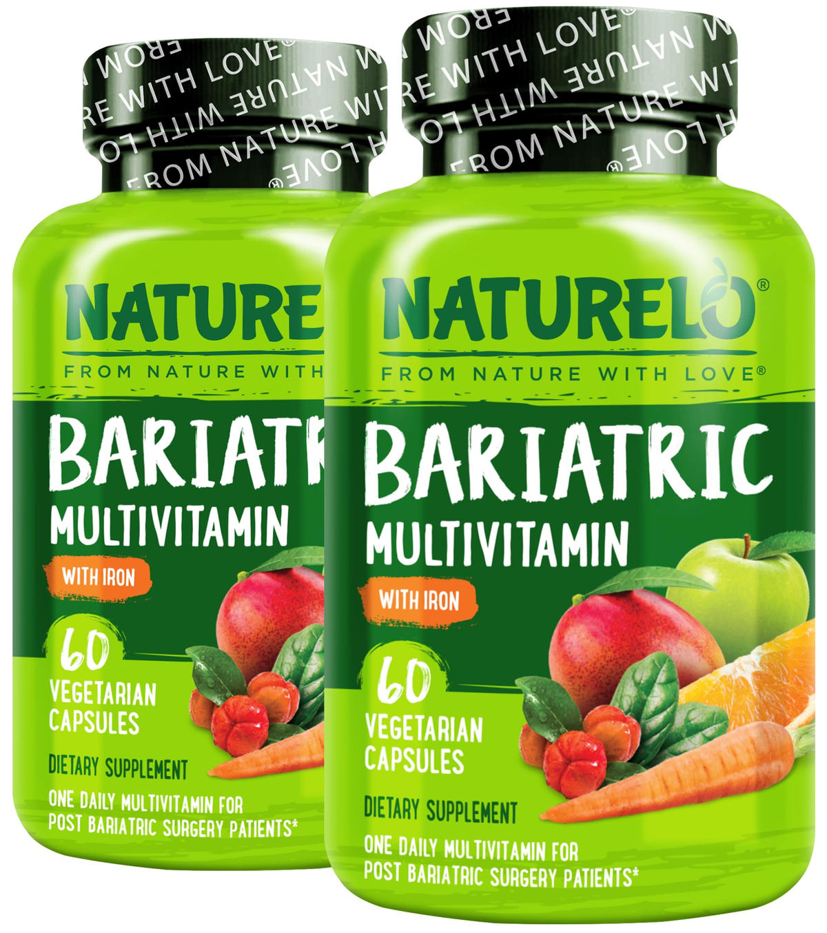Naturelo Bariatric : bouteille de capsules quotidiennes pour une nutrition complète.