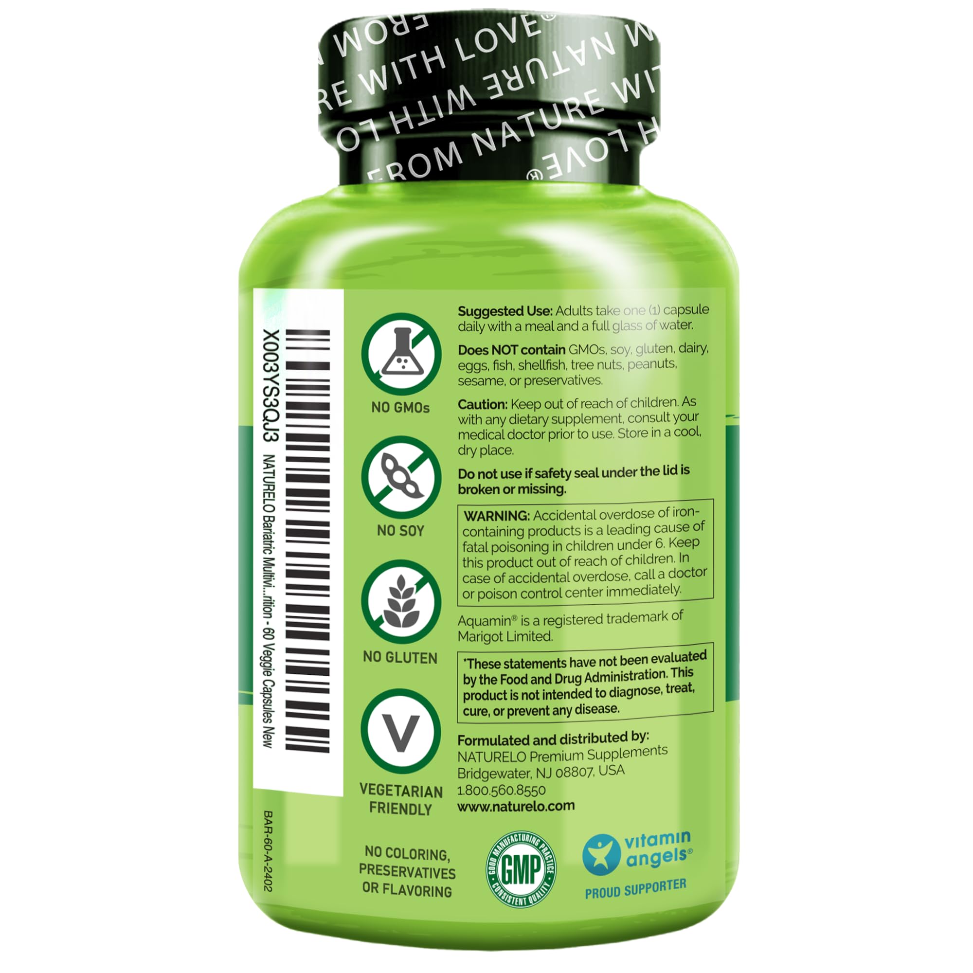 Capsules Naturelo Bariatric et prise avec l'eau : routine simple.