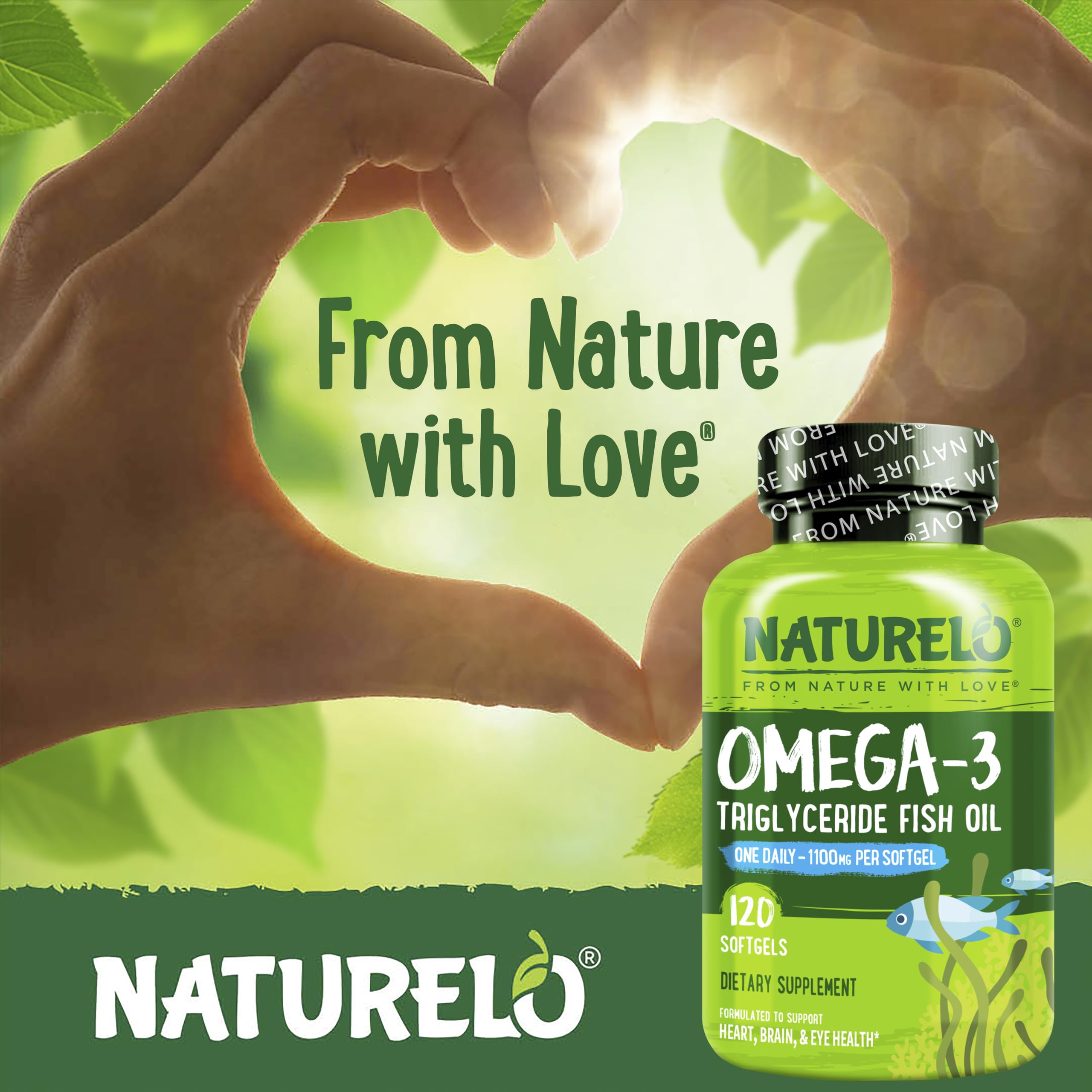 Naturelo Burpless Omega-3 boîte quatre mois: réapprovisionnement pratique avec une gélule par jour.