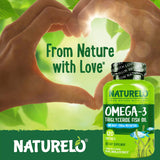 Naturelo Burpless Omega-3 boîte quatre mois: réapprovisionnement pratique avec une gélule par jour.