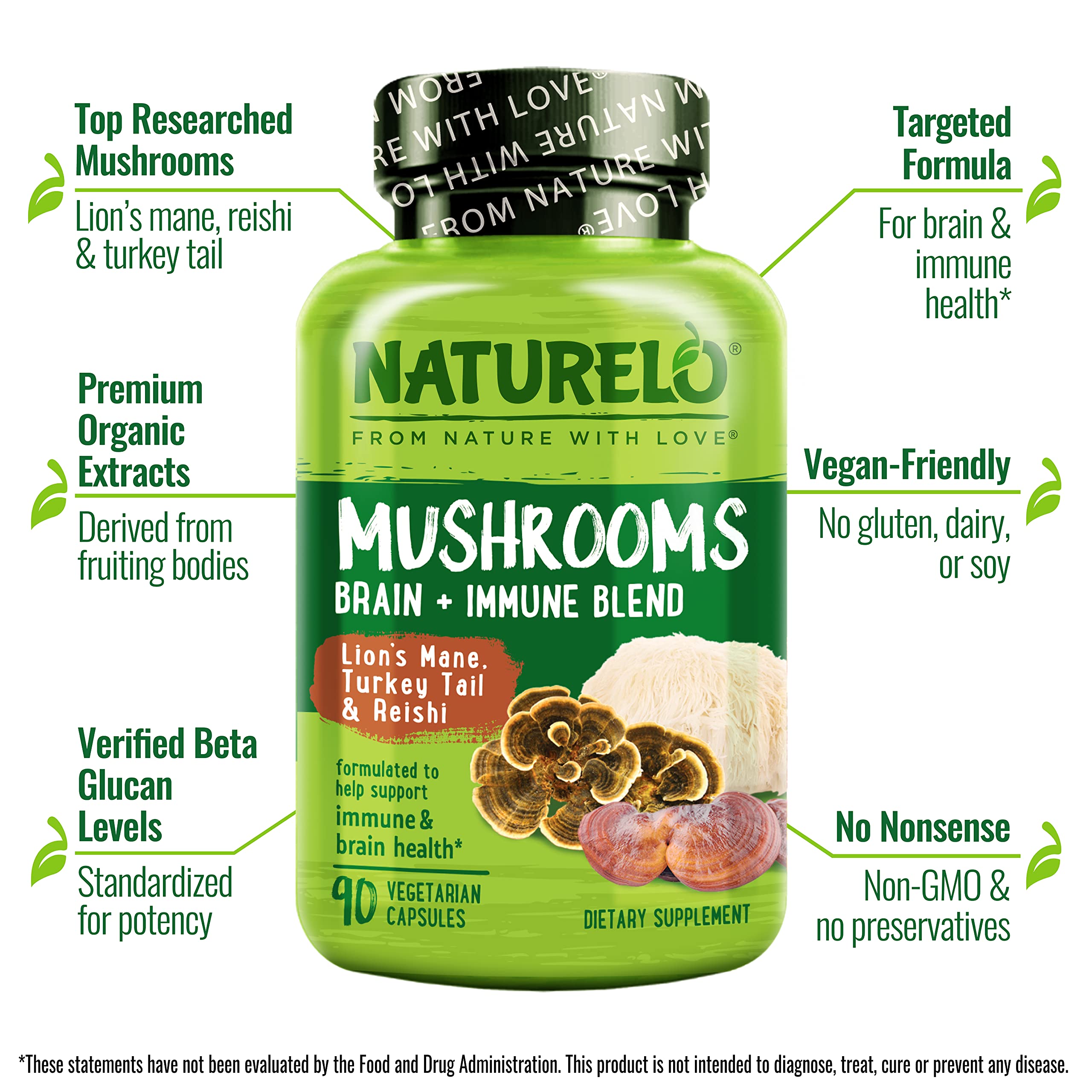 Champignon reishi Naturelo, associé à l’équilibre et au calme.