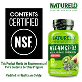 NATURELO D3 K2 — Étiquette sans gluten et sans allergènes