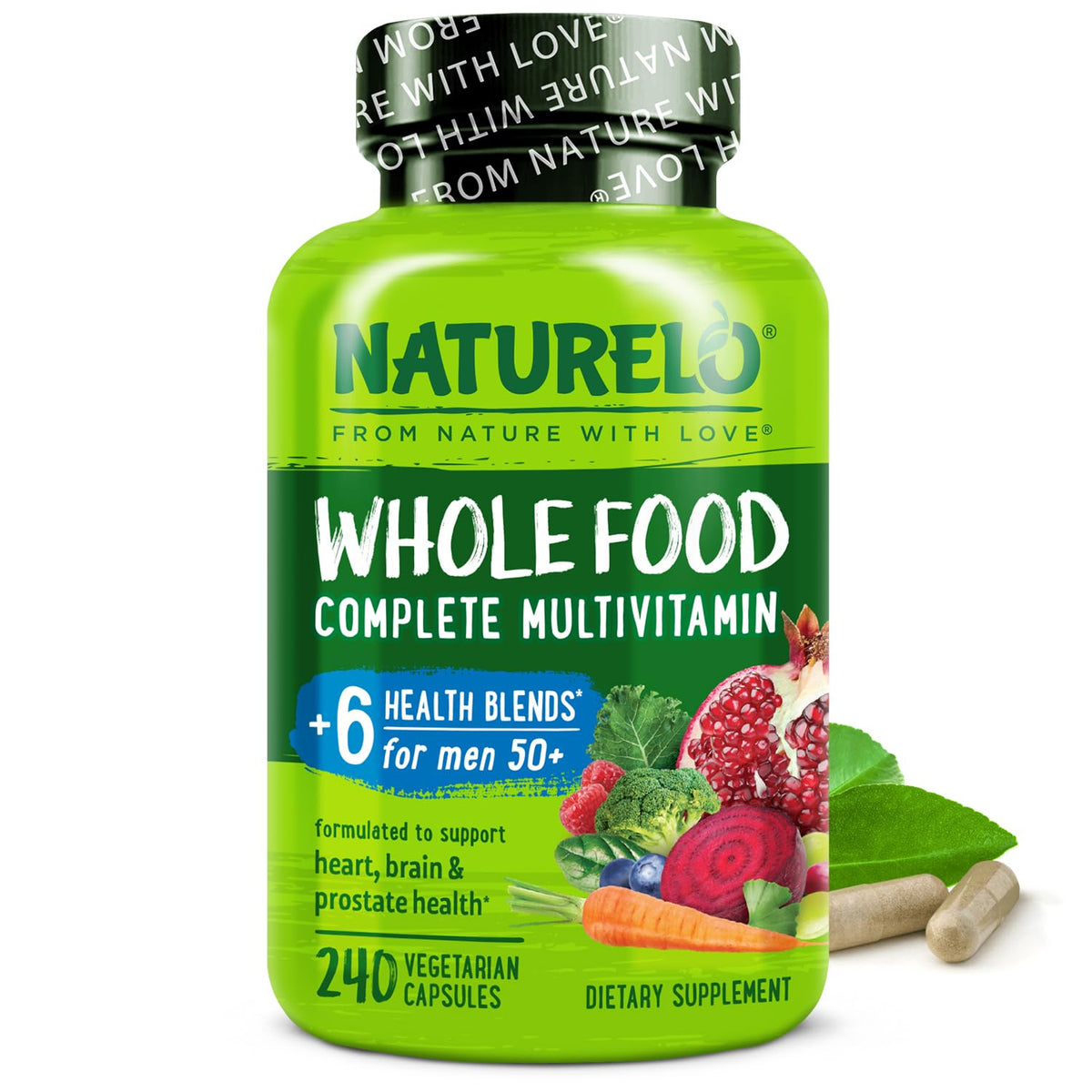 Naturelo Homme50+ multivitamine en bouteille pour énergie quotidienne