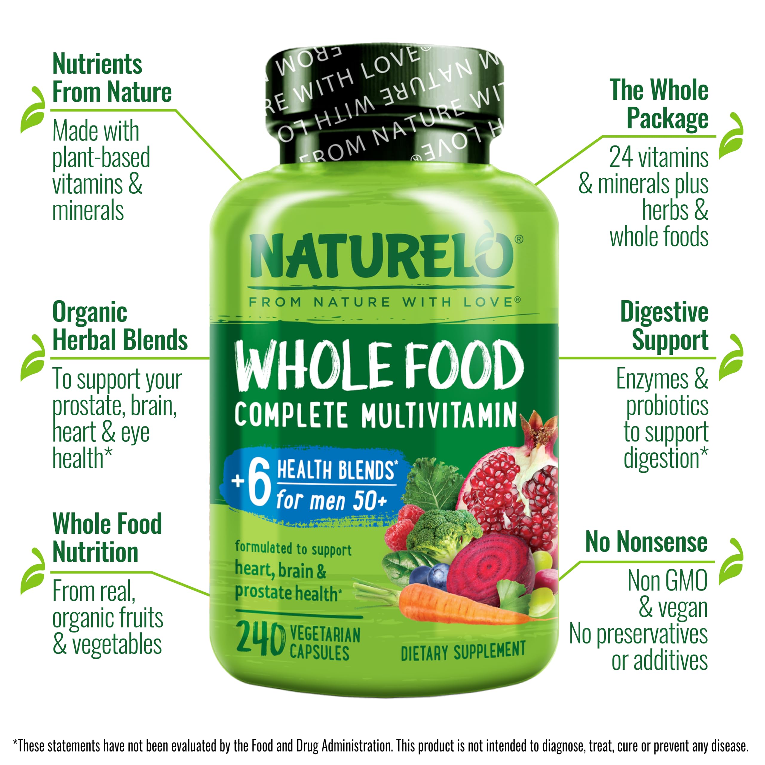 Naturelo Homme50+ capsules végétales faciles à avaler