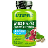 Naturelo pour hommes: bouteille de capsules végétariennes, énergie quotidienne et nutrition pratique.