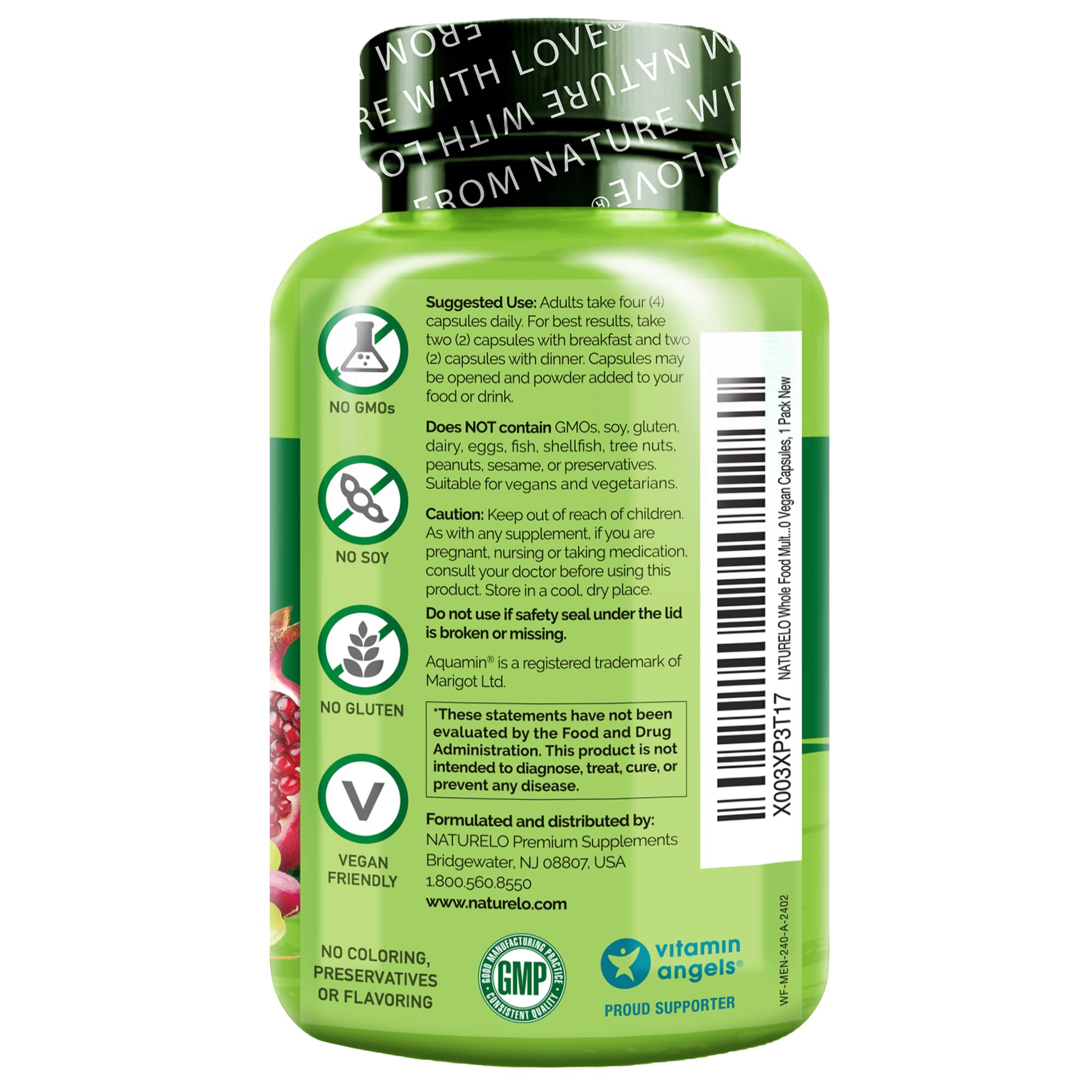 Naturelo pour hommes: capsules à base de plantes, faciles à prendre au petit déjeuner.