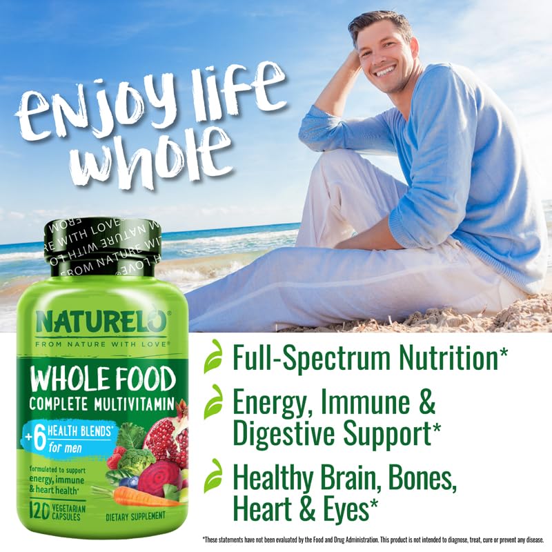 Naturelo Hommes Multivitamines: nutriments pour la vue et la protection oculaire.