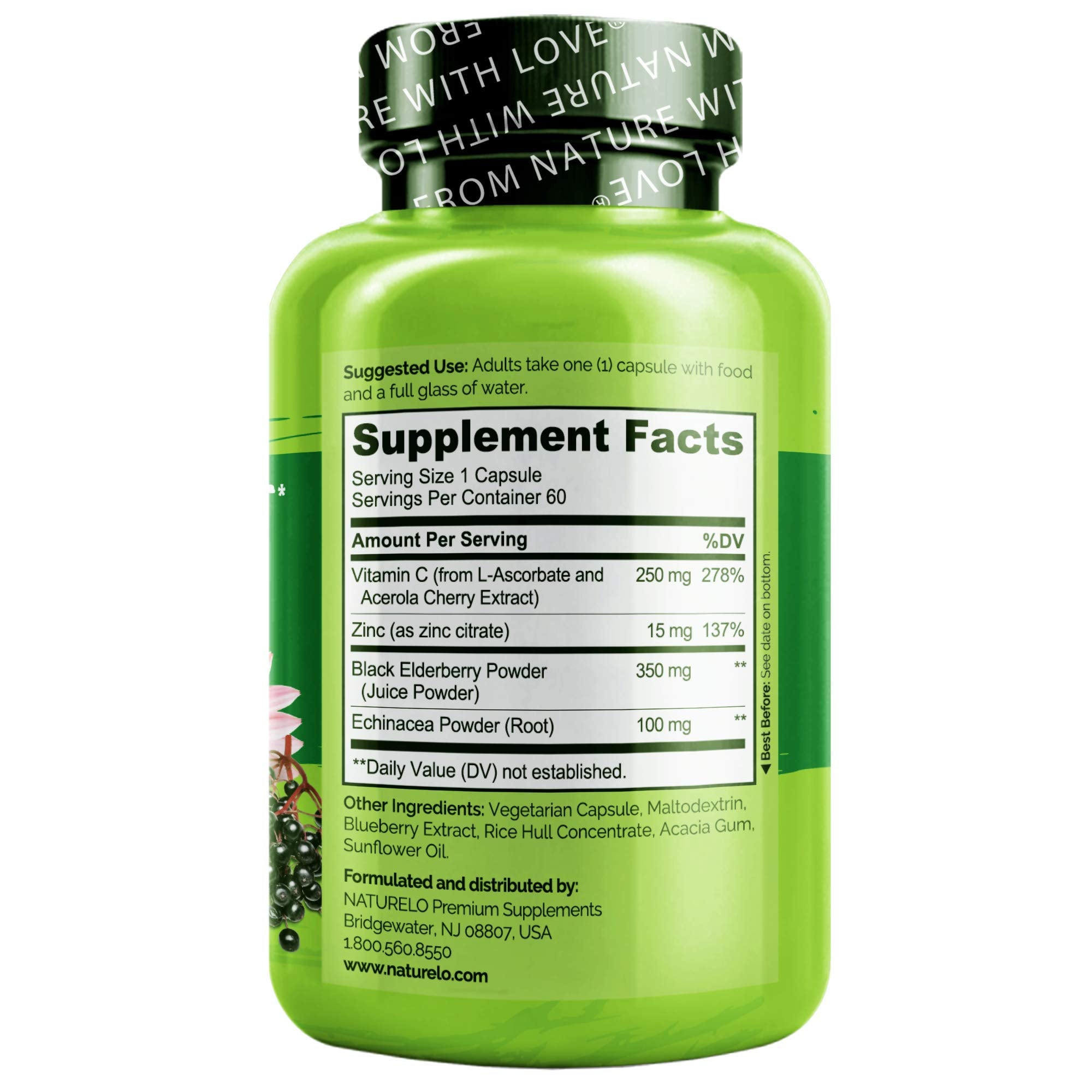 Naturelo Immune Support, bouteille-ouverture: dosage pratique et accès rapide.
