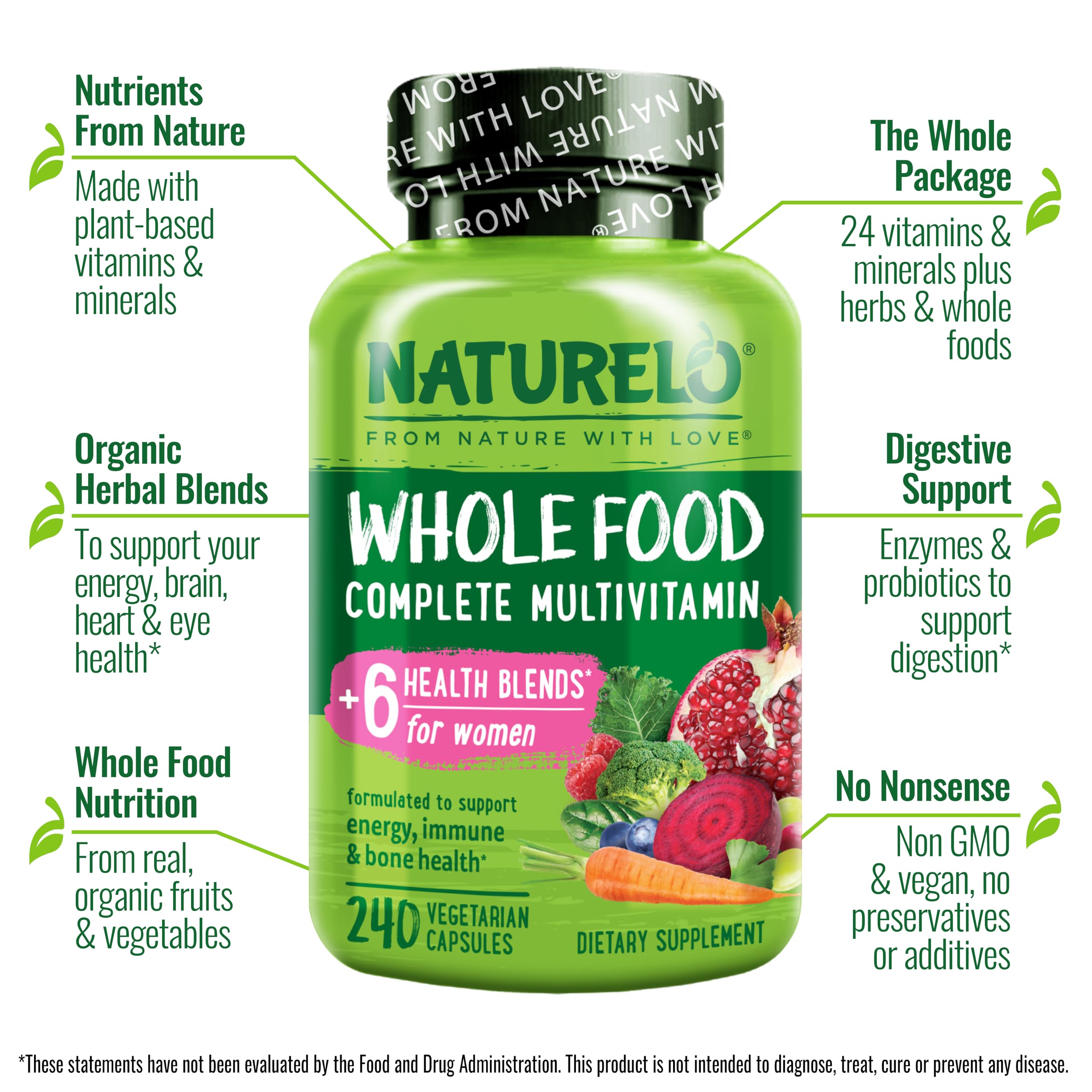 Ingrédients végétaux et nutriments de qualité naturelle illustrant la formule végétale