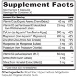 Ingrédients végétaux: calcium d’origine marine et vitamines essentielles.