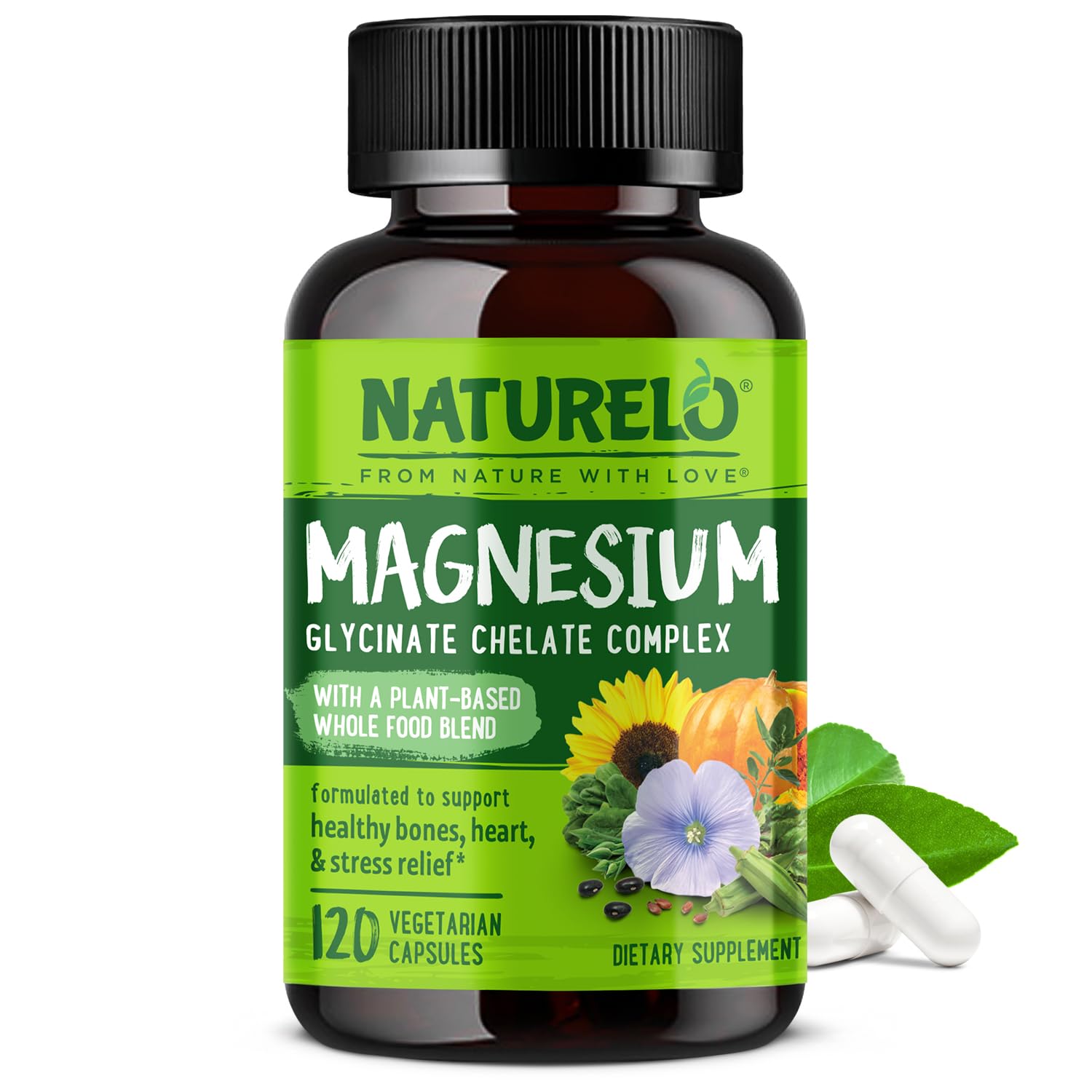 NATURELO Magnésium glyciné chélaté – capsules faciles à avaler au quotidien