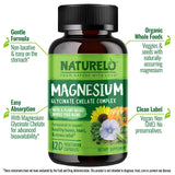 NATURELO Magnésium glyciné chélaté – ingrédients végétaux biologiques