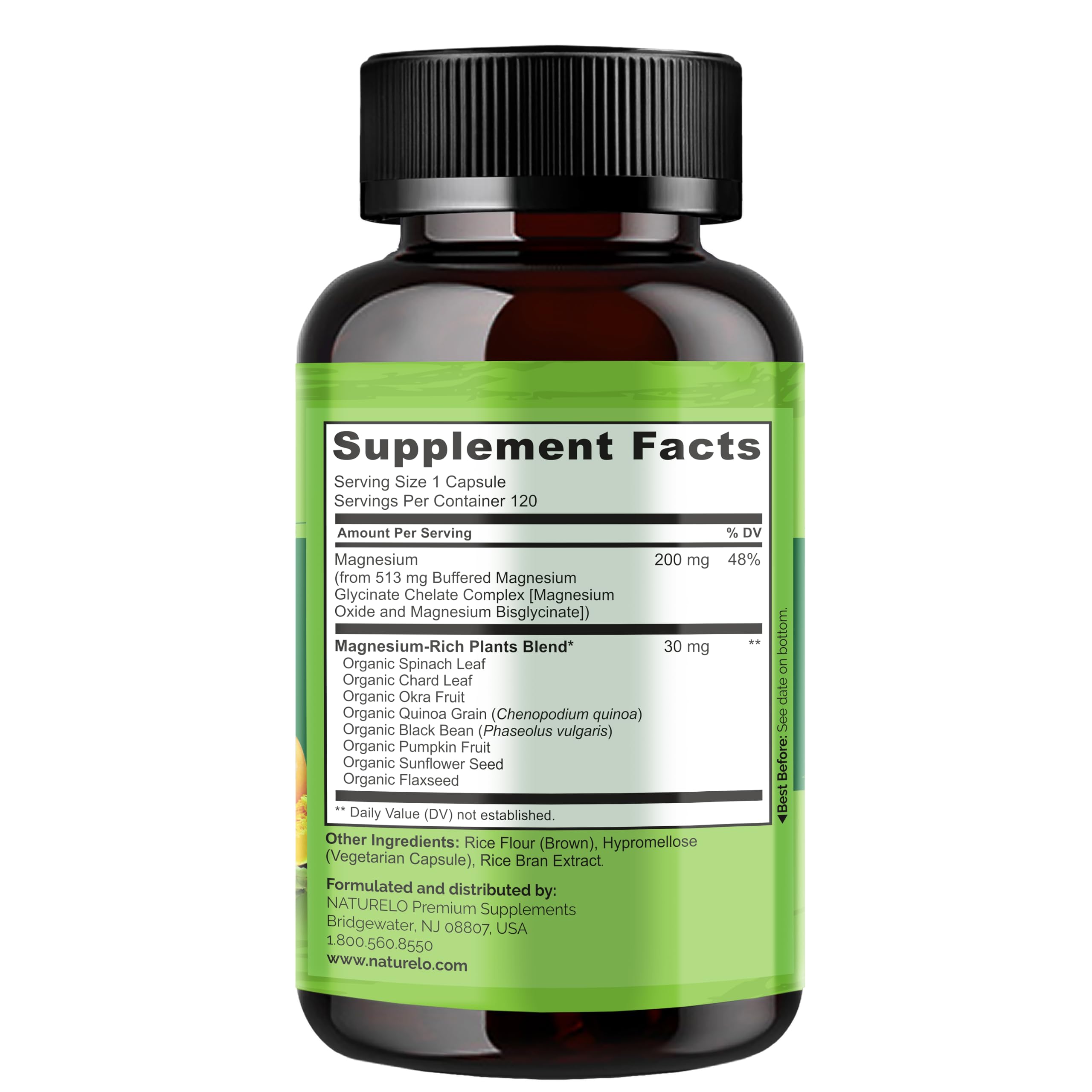 NATURELO Magnésium glyciné chélaté – tableau nutritionnel