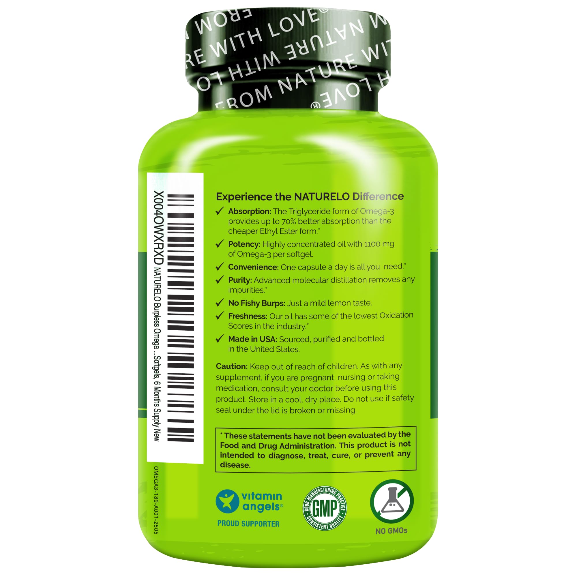 NATURELO Omega3 – emballage pratique facilitant l’approvisionnement sur six mois.