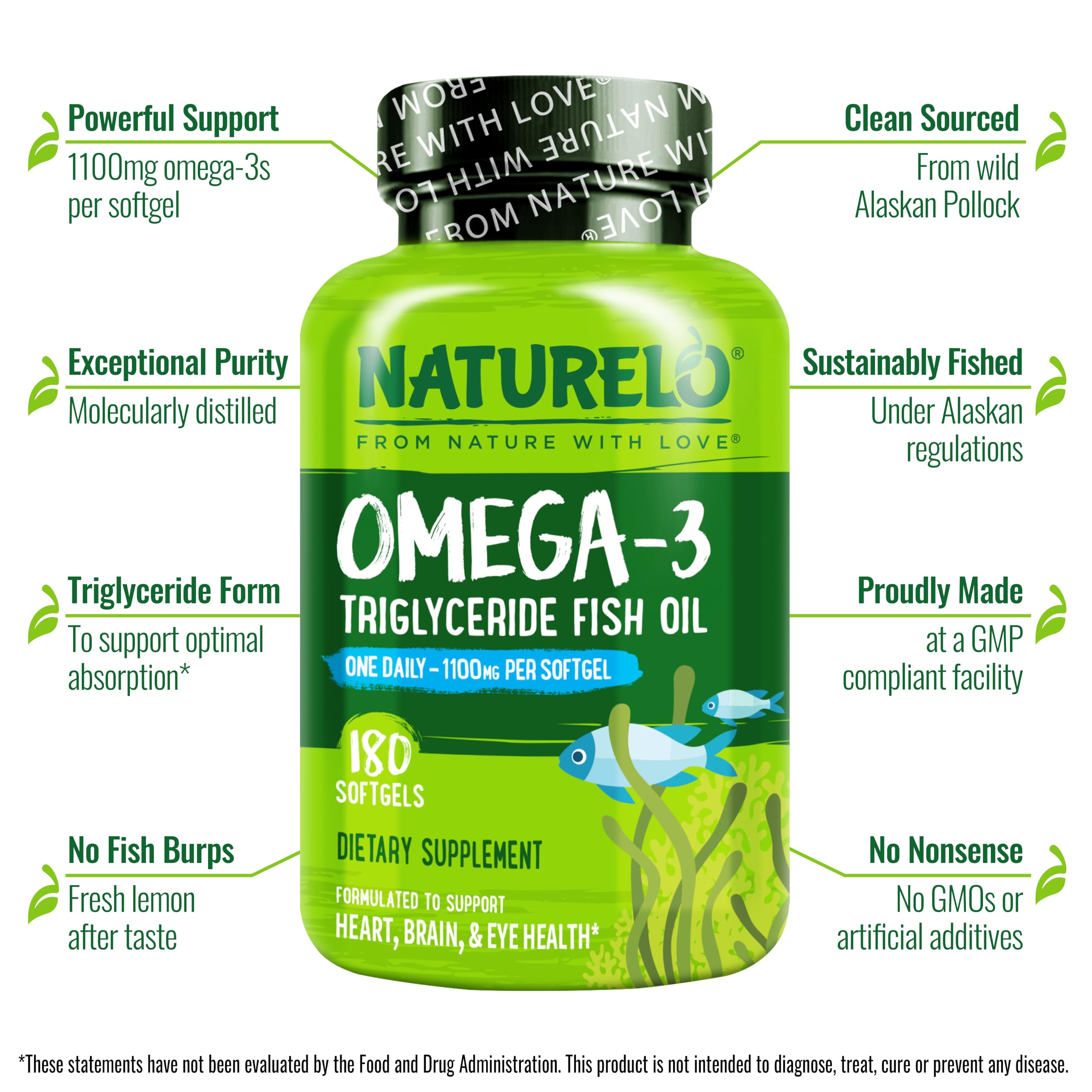 NATURELO Omega3 – source durable d’Alaska Pollock pour une approche responsable.