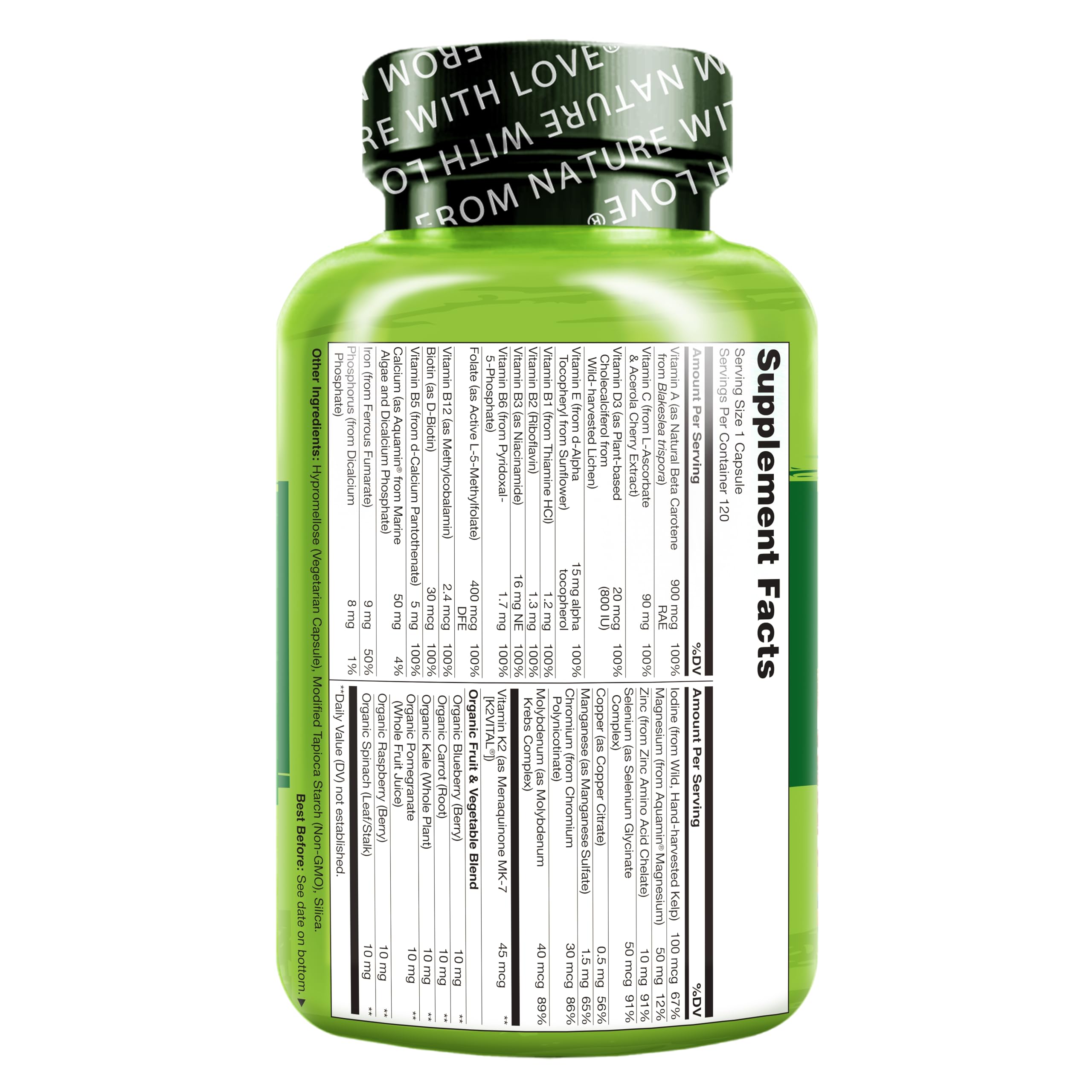 NATURELO One Daily Femmes—certifications Non-OGM et végan pour confiance