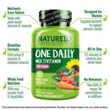 NATURELO One Daily Femmes—comprimés faciles à avaler pour énergie durable
