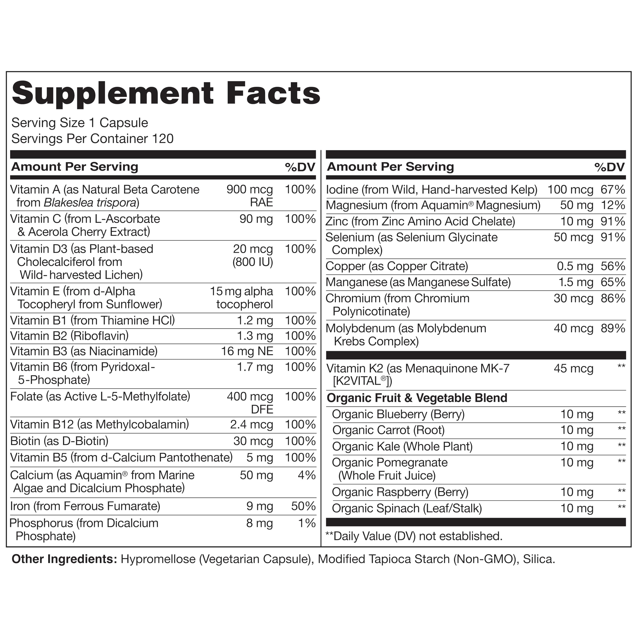 NATURELO One Daily Femmes—étiquette claire et formulation biodisponible