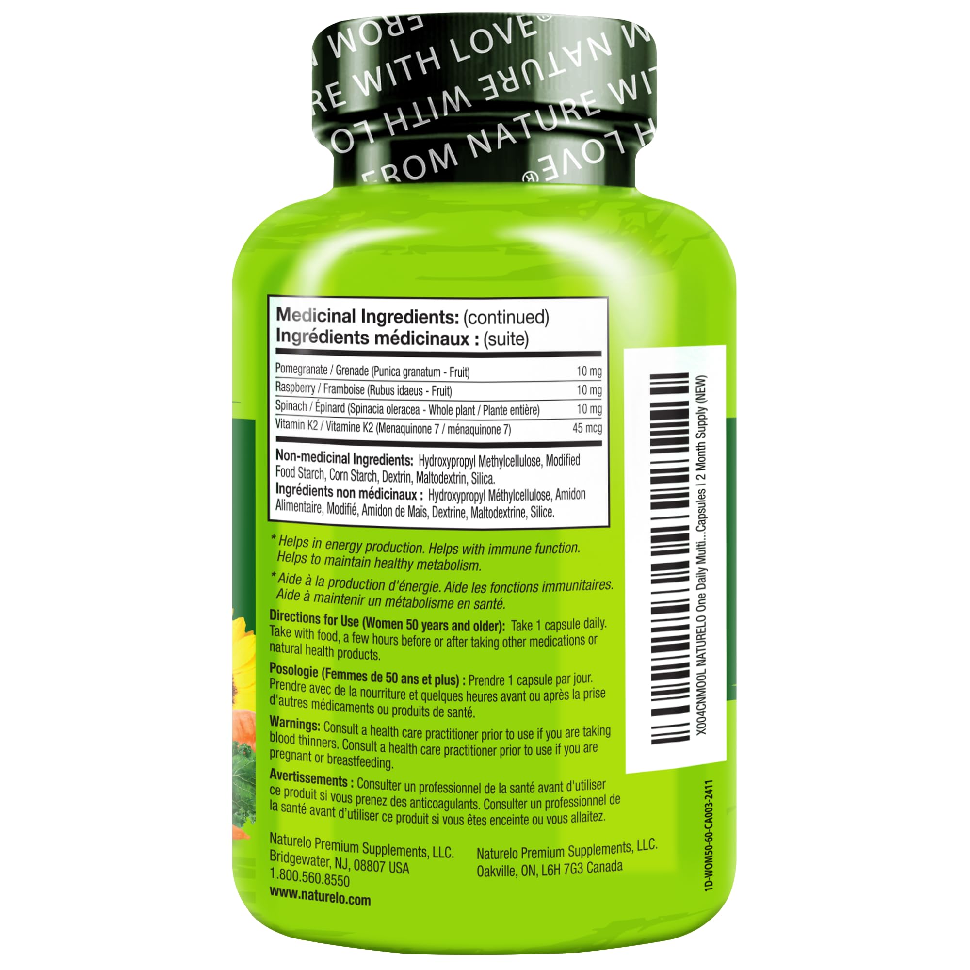 NATURELO One Daily – Tableau nutritionnel: informations utiles et transparentes.