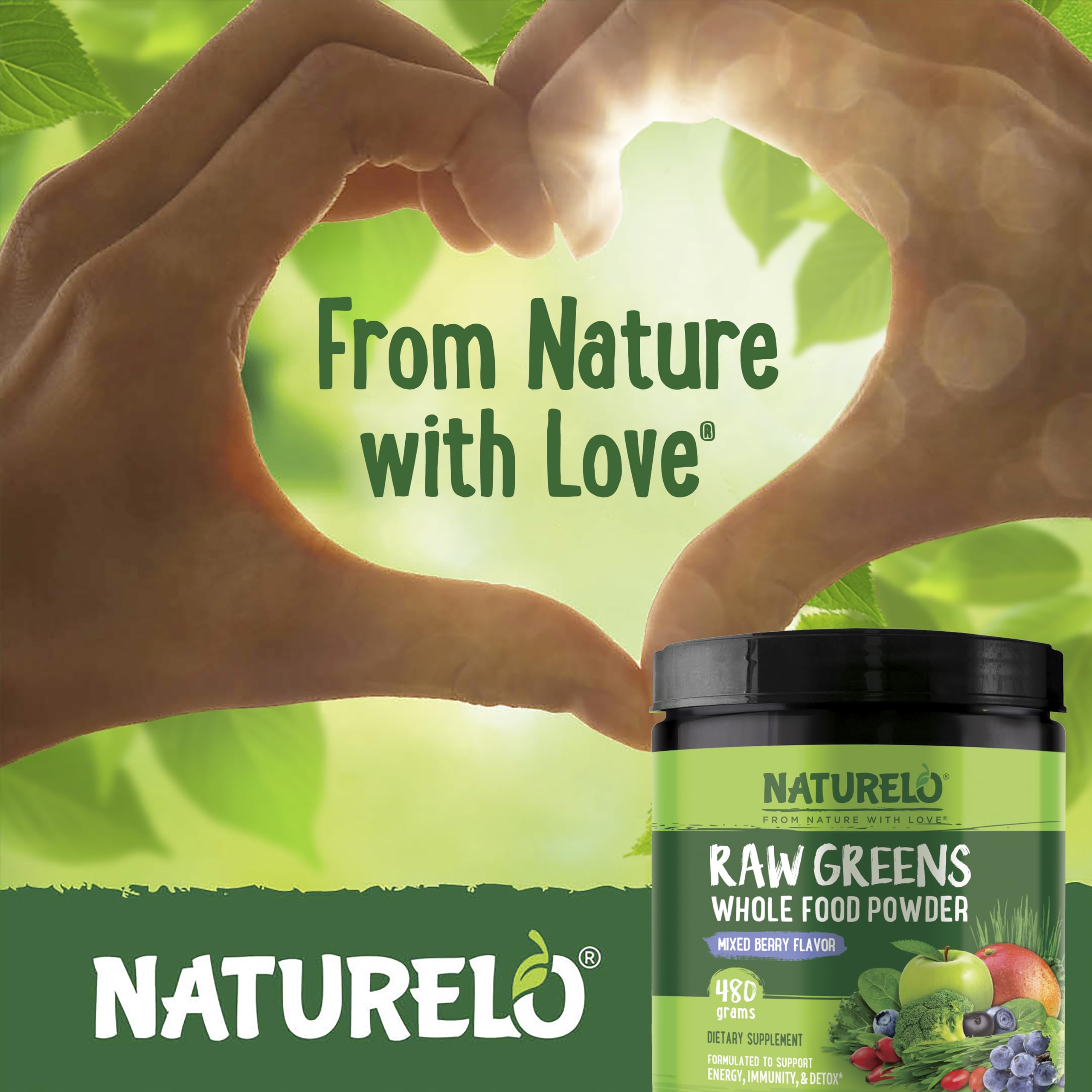 Boisson mixée facile avec poudre verte Naturelo, dissolution rapide