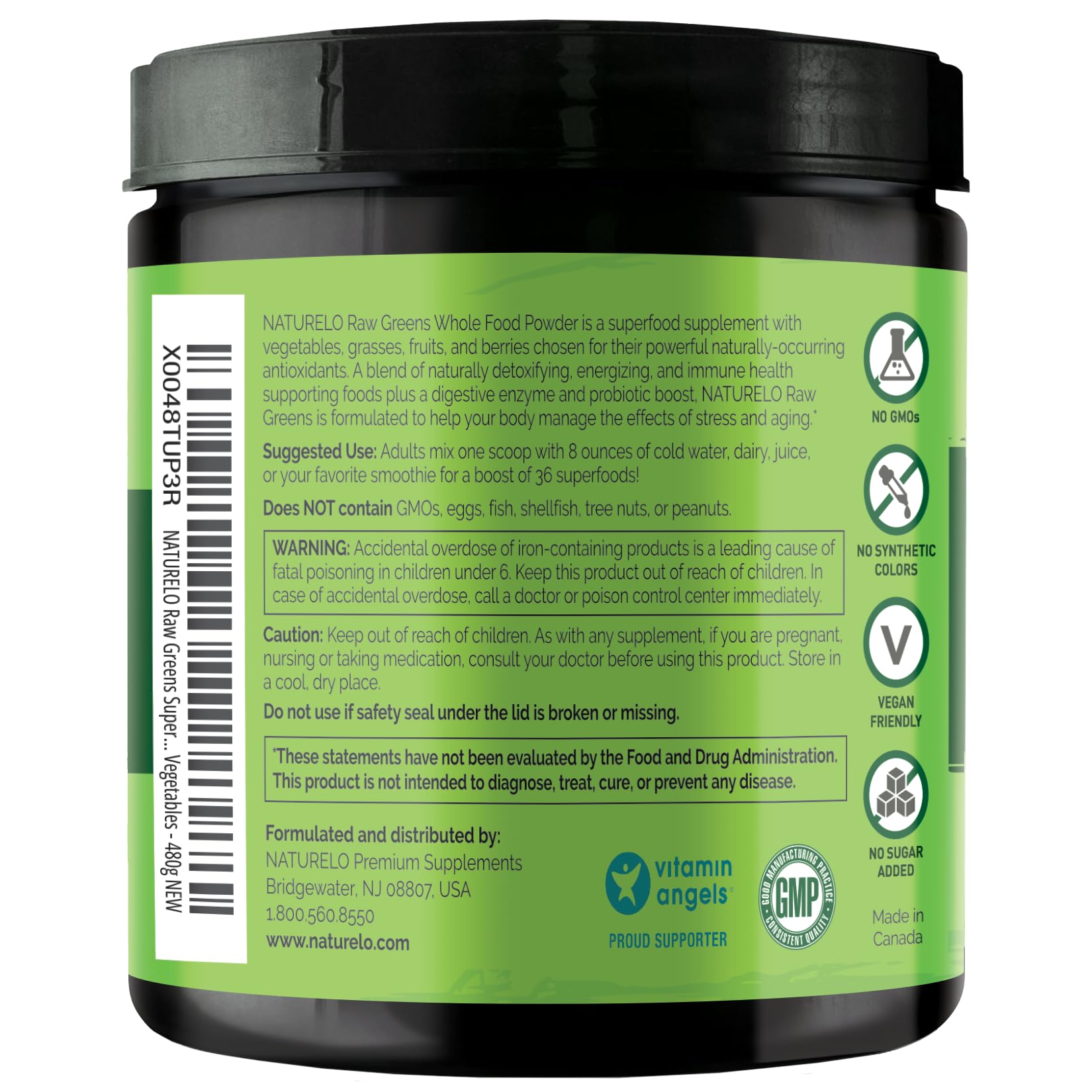 NATURELO Poudre verte bio-disponible et naturelle pour bien-être