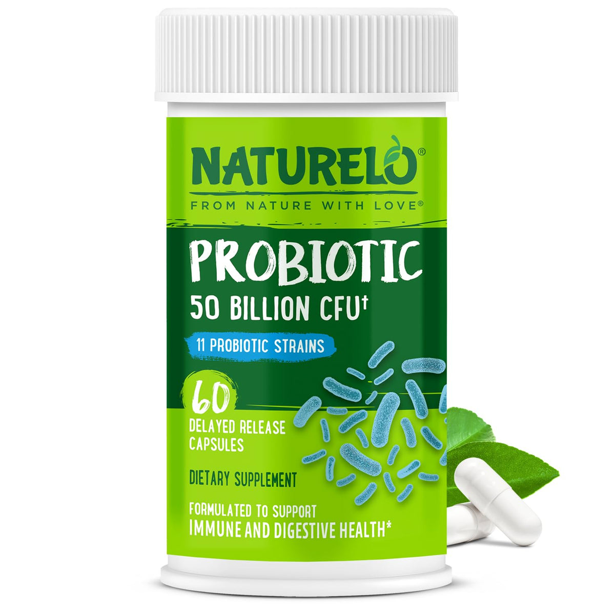 Naturelo Probiotiques: bouteille à libération retardée pour une digestion plus douce