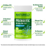 NATURELO Probiotiques gélules libération retardée protégeant les probiotiques dans l’estomac.