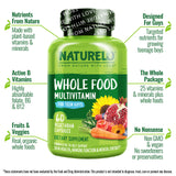 NATURELO Teen Multivitamin – capsules alignées, absorption améliorée grâce aux nutriments végétaux.