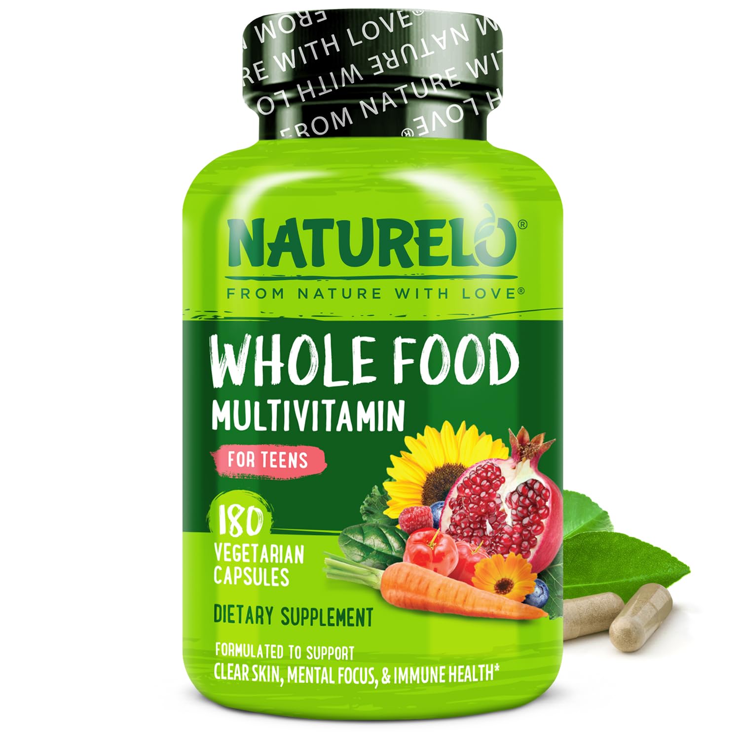NATURELO Teens – bouteille de multivitamines pour soutien croissance et énergie