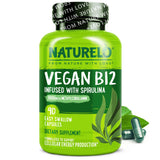 Naturelo B12 vegan – bouteille avec spiruline pour énergie naturelle