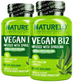 Bouteille NATURELO B12 végétale avec étiquette claire, source d'énergie potentielle.