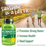 Naturelo Vitamine D3 2500IU symbole vegan: sans produits animaux.