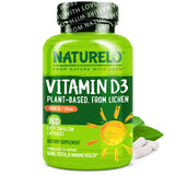 NATURELO Vitamine D3 5000 UI - Bouteille vegan et durable, soutien immunitaire potentiel.