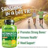 NATURELO Vitamine D3 5000 UI - Utilisation quotidienne simple et pratique.
