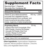 NATURELO Vitamine E – flacon et capsules, routine beauté et bien-être.