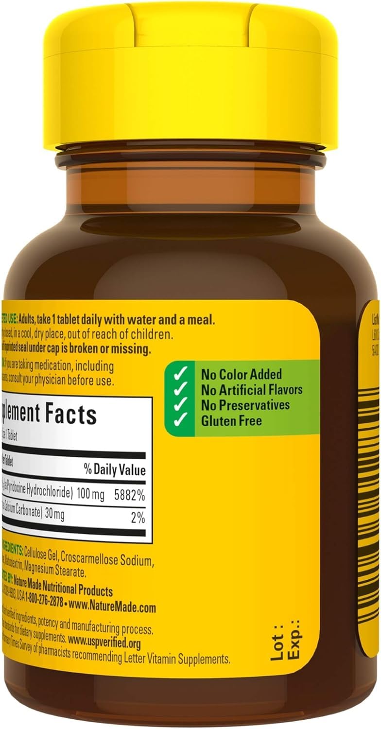 Nature Made Vitamine B-6 100 mg, formation des globules rouges