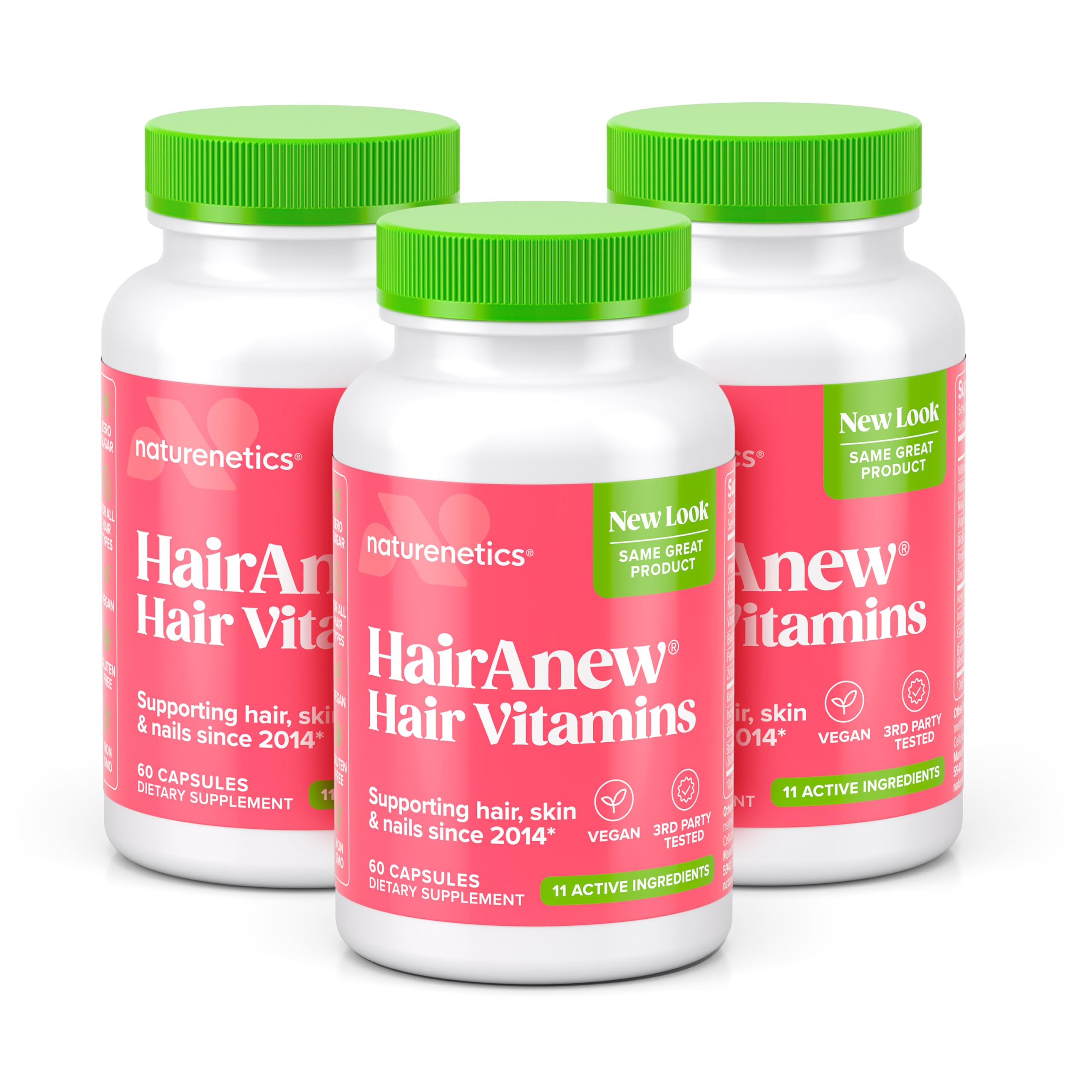 Naturenetics HairAnew versement facile de la bouteille pour démarrer la routine capillaire.