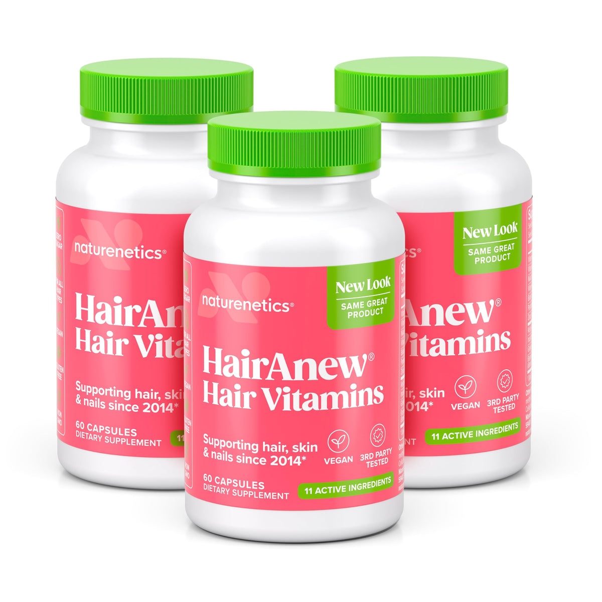 Naturenetics HairAnew versement facile de la bouteille pour démarrer la routine capillaire.